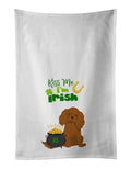 Ruby Cavalier Spaniel St. Patrick's Day Kitchen Towel Set of 2 White Dish Towels Decorative Bathroom Hand towel for Hand, Face, Hair, Yoga, Tea, Dishcloth, 19 X 28", White