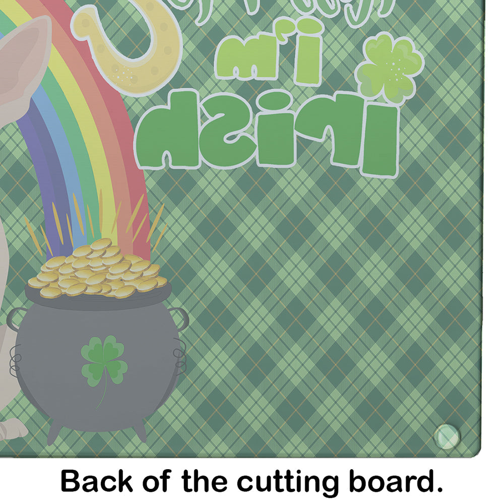 Fawn Chihuahua St. Patrick's Day Cutting Board Tempered Glass Kitchen Cutting Surface, Heat Resistant Chopping, Non-Slip Feet, Food Prep & Serving