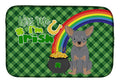Blue and Tan Chihuahua St. Patrick's Day Dish Drying Mat Absorbent Dish Drying Mat Pad for Kitchen Counter Dish Drainer Mat for Countertop, 14 x 21", Multicolor