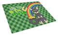 Black and Cream Chihuahua St. Patrick's Day Cutting Board Tempered Glass Kitchen Cutting Surface, Heat Resistant Chopping, Non-Slip Feet, Food Prep & Serving