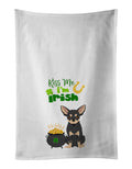 Black and Cream Chihuahua St. Patrick's Day Kitchen Towel Set of 2 White Dish Towels Decorative Bathroom Hand towel for Hand, Face, Hair, Yoga, Tea, Dishcloth, 19 X 28", White
