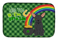 Black Chihuahua St. Patrick's Day Dish Drying Mat Absorbent Dish Drying Mat Pad for Kitchen Counter Dish Drainer Mat for Countertop, 14 x 21", Multicolor