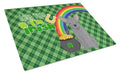 Blue Chihuahua St. Patrick's Day Cutting Board Tempered Glass Kitchen Cutting Surface, Heat Resistant Chopping, Non-Slip Feet, Food Prep & Serving
