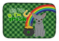 Silver Chihuahua St. Patrick's Day Dish Drying Mat Absorbent Dish Drying Mat Pad for Kitchen Counter Dish Drainer Mat for Countertop, 14 x 21", Multicolor