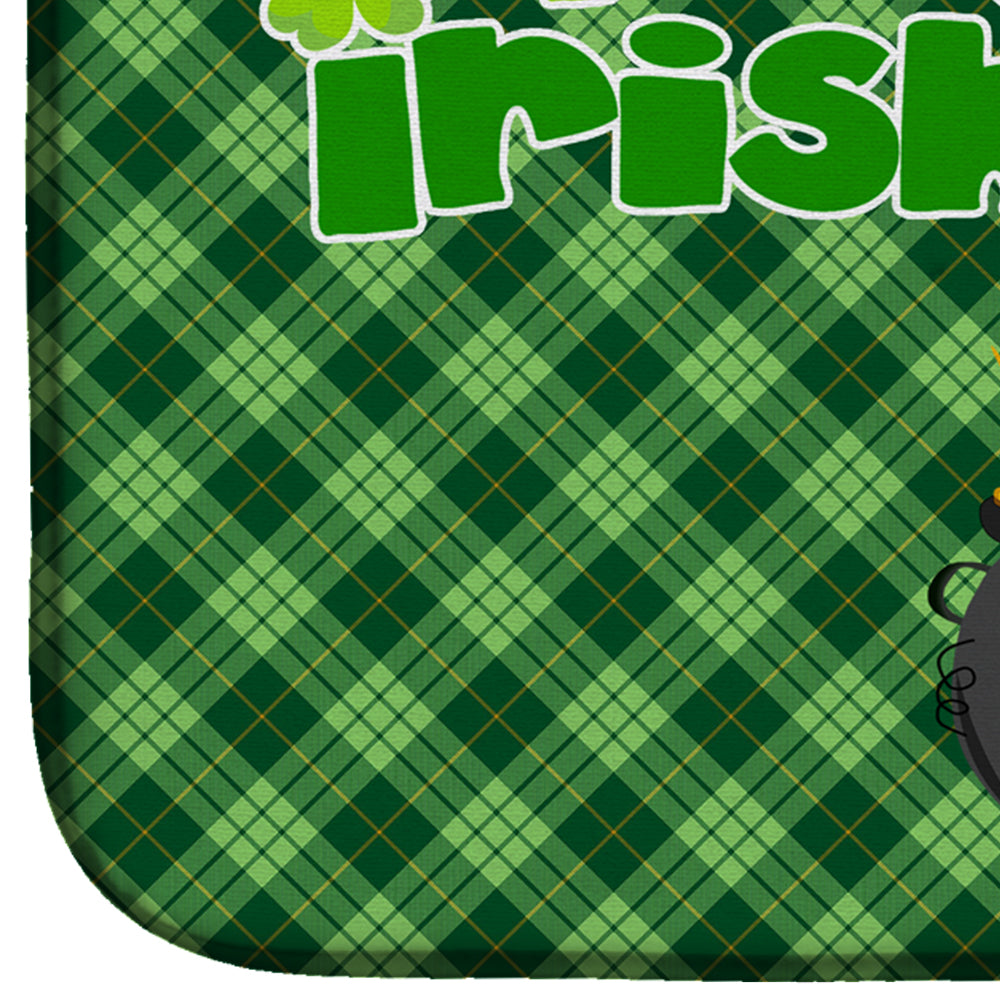 Longhair Cream Dapple Dachshund St. Patrick's Day Dish Drying Mat Absorbent Dish Drying Mat Pad for Kitchen Counter Dish Drainer Mat for Countertop, 14 x 21", Multicolor