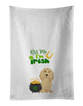 Longhair Cream Dachshund St. Patrick's Day Kitchen Towel Set of 2 White Dish Towels Decorative Bathroom Hand towel for Hand, Face, Hair, Yoga, Tea, Dishcloth, 19 X 28", White