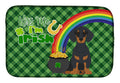 Black and Tan Dachshund St. Patrick's Day Dish Drying Mat Absorbent Dish Drying Mat Pad for Kitchen Counter Dish Drainer Mat for Countertop, 14 x 21", Multicolor