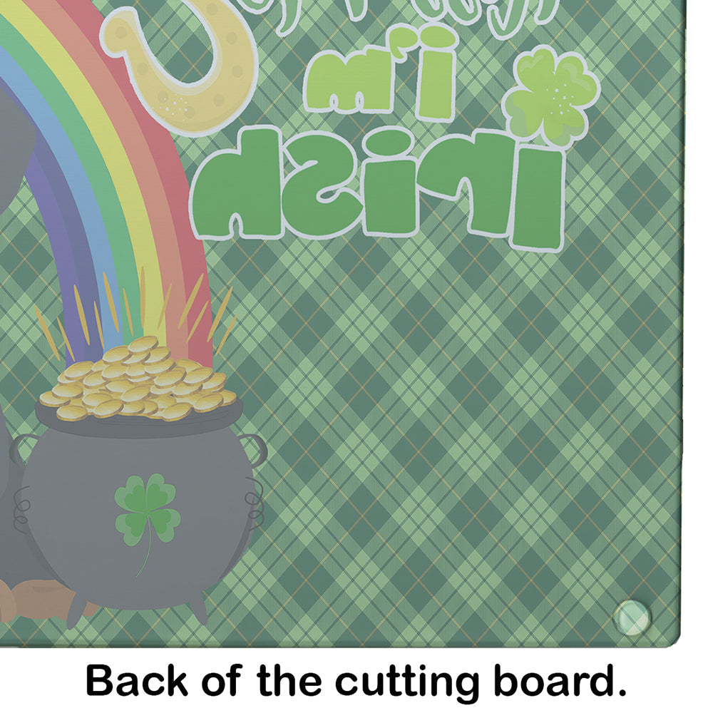 Black and Tan Dachshund St. Patrick's Day Cutting Board Tempered Glass Kitchen Cutting Surface, Heat Resistant Chopping, Non-Slip Feet, Food Prep & Serving