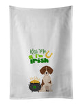 Red Piebald Dachshund St. Patrick's Day Kitchen Towel Set of 2 White Dish Towels Decorative Bathroom Hand towel for Hand, Face, Hair, Yoga, Tea, Dishcloth, 19 X 28", White