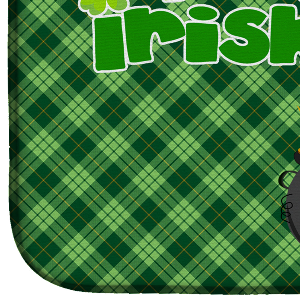 Cream Dapple Dachshund St. Patrick's Day Dish Drying Mat Absorbent Dish Drying Mat Pad for Kitchen Counter Dish Drainer Mat for Countertop, 14 x 21", Multicolor