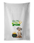 Cream Dapple Dachshund St. Patrick's Day Kitchen Towel Set of 2 White Dish Towels Decorative Bathroom Hand towel for Hand, Face, Hair, Yoga, Tea, Dishcloth, 19 X 28", White