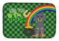 Blue and Tan Dachshund St. Patrick's Day Dish Drying Mat Absorbent Dish Drying Mat Pad for Kitchen Counter Dish Drainer Mat for Countertop, 14 x 21", Multicolor