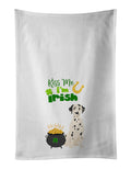 Dalmatian St. Patrick's Day Kitchen Towel Set of 2 White Dish Towels Decorative Bathroom Hand towel for Hand, Face, Hair, Yoga, Tea, Dishcloth, 19 X 28", White