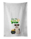 Brindle English Bulldog St. Patrick's Day Kitchen Towel Set of 2 White Dish Towels Decorative Bathroom Hand towel for Hand, Face, Hair, Yoga, Tea, Dishcloth, 19 X 28", White