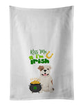 Piebald English Bulldog St. Patrick's Day Kitchen Towel Set of 2 White Dish Towels Decorative Bathroom Hand towel for Hand, Face, Hair, Yoga, Tea, Dishcloth, 19 X 28", White