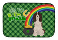 Liver English Springer Spaniel St. Patrick's Day Dish Drying Mat Absorbent Dish Drying Mat Pad for Kitchen Counter Dish Drainer Mat for Countertop, 14 x 21", Multicolor