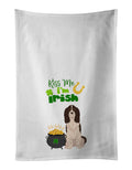 Liver English Springer Spaniel St. Patrick's Day Kitchen Towel Set of 2 White Dish Towels Decorative Bathroom Hand towel for Hand, Face, Hair, Yoga, Tea, Dishcloth, 19 X 28", White