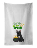Black French Bulldog St. Patrick's Day Kitchen Towel Set of 2 White Dish Towels Decorative Bathroom Hand towel for Hand, Face, Hair, Yoga, Tea, Dishcloth, 19 X 28", White