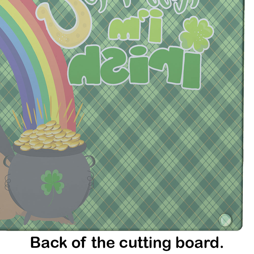 Black and Tan German Shepherd St. Patrick's Day Cutting Board Tempered Glass Kitchen Cutting Surface, Heat Resistant Chopping, Non-Slip Feet, Food Prep & Serving