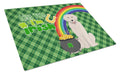 Cream Golden Retriever St. Patrick's Day Cutting Board Tempered Glass Kitchen Cutting Surface, Heat Resistant Chopping, Non-Slip Feet, Food Prep & Serving