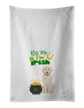 Cream Golden Retriever St. Patrick's Day Kitchen Towel Set of 2 White Dish Towels Decorative Bathroom Hand towel for Hand, Face, Hair, Yoga, Tea, Dishcloth, 19 X 28", White