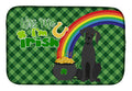 Black Great Dane St. Patrick's Day Dish Drying Mat Absorbent Dish Drying Mat Pad for Kitchen Counter Dish Drainer Mat for Countertop, 14 x 21", Multicolor