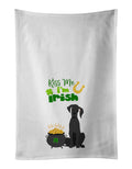 Black Great Dane St. Patrick's Day Kitchen Towel Set of 2 White Dish Towels Decorative Bathroom Hand towel for Hand, Face, Hair, Yoga, Tea, Dishcloth, 19 X 28", White