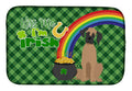 Fawn Great Dane St. Patrick's Day Dish Drying Mat Absorbent Dish Drying Mat Pad for Kitchen Counter Dish Drainer Mat for Countertop, 14 x 21", Multicolor