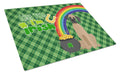 Fawn Great Dane St. Patrick's Day Cutting Board Tempered Glass Kitchen Cutting Surface, Heat Resistant Chopping, Non-Slip Feet, Food Prep & Serving