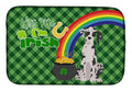 Harlequin Great Dane St. Patrick's Day Dish Drying Mat Absorbent Dish Drying Mat Pad for Kitchen Counter Dish Drainer Mat for Countertop, 14 x 21", Multicolor