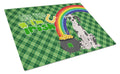 Harlequin Great Dane St. Patrick's Day Cutting Board Tempered Glass Kitchen Cutting Surface, Heat Resistant Chopping, Non-Slip Feet, Food Prep & Serving
