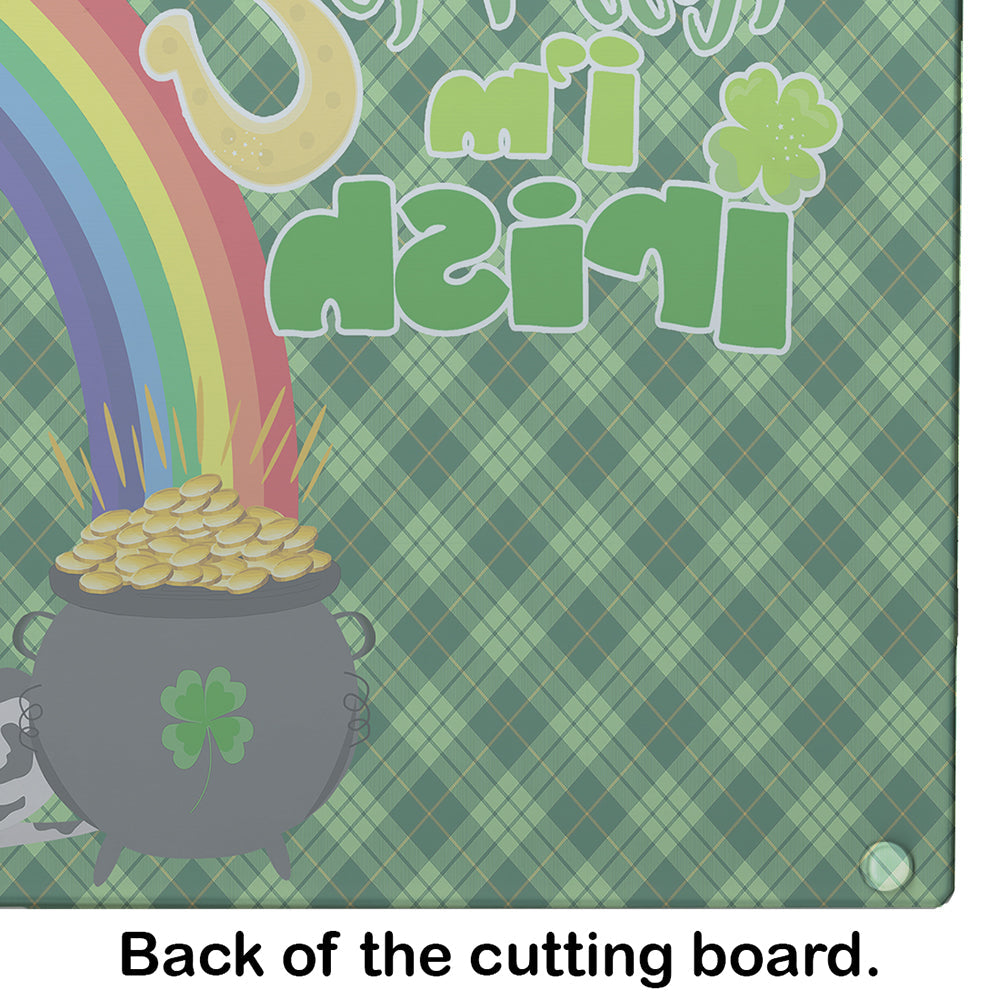 Harlequin Great Dane St. Patrick's Day Cutting Board Tempered Glass Kitchen Cutting Surface, Heat Resistant Chopping, Non-Slip Feet, Food Prep & Serving