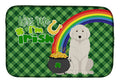 Great Pyrenees St. Patrick's Day Dish Drying Mat Absorbent Dish Drying Mat Pad for Kitchen Counter Dish Drainer Mat for Countertop, 14 x 21", Multicolor