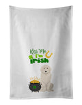 Great Pyrenees St. Patrick's Day Kitchen Towel Set of 2 White Dish Towels Decorative Bathroom Hand towel for Hand, Face, Hair, Yoga, Tea, Dishcloth, 19 X 28", White