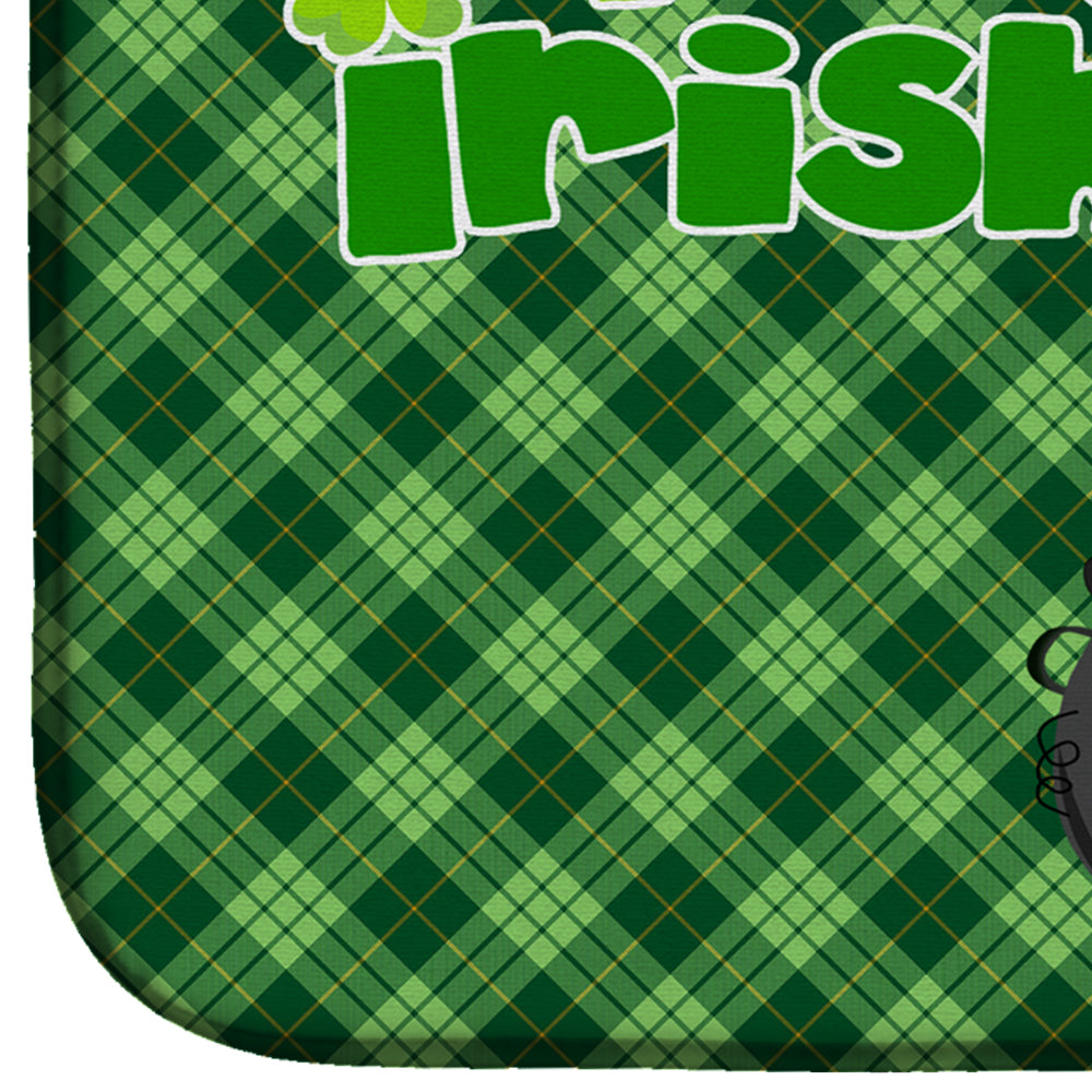Gray Italian Greyhound St. Patrick's Day Dish Drying Mat Absorbent Dish Drying Mat Pad for Kitchen Counter Dish Drainer Mat for Countertop, 14 x 21", Multicolor