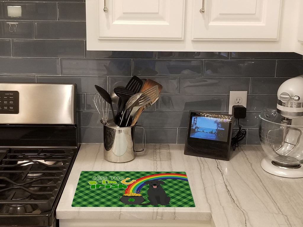 Black Labrador Retriever St. Patrick's Day Cutting Board Tempered Glass Kitchen Cutting Surface, Heat Resistant Chopping, Non-Slip Feet, Food Prep & Serving