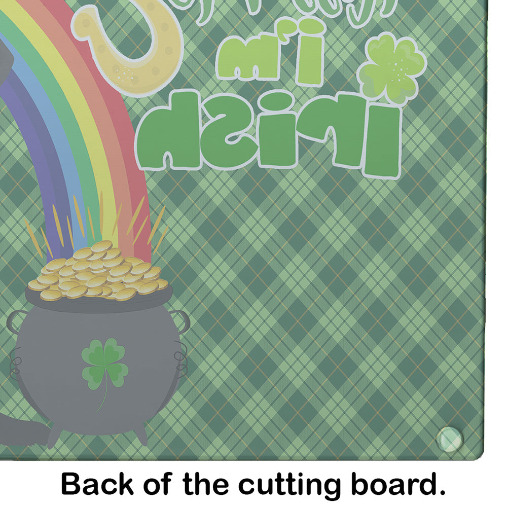 Black Labrador Retriever St. Patrick's Day Cutting Board Tempered Glass Kitchen Cutting Surface, Heat Resistant Chopping, Non-Slip Feet, Food Prep & Serving