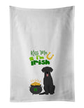 Black Labrador Retriever St. Patrick's Day Kitchen Towel Set of 2 White Dish Towels Decorative Bathroom Hand towel for Hand, Face, Hair, Yoga, Tea, Dishcloth, 19 X 28", White