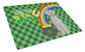 Gray Labrador Retriever St. Patrick's Day Cutting Board Tempered Glass Kitchen Cutting Surface, Heat Resistant Chopping, Non-Slip Feet, Food Prep & Serving