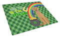 Red Fox Labrador Retriever St. Patrick's Day Cutting Board Tempered Glass Kitchen Cutting Surface, Heat Resistant Chopping, Non-Slip Feet, Food Prep & Serving