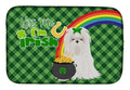 Maltese St. Patrick's Day Dish Drying Mat Absorbent Dish Drying Mat Pad for Kitchen Counter Dish Drainer Mat for Countertop, 14 x 21", Multicolor