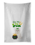 Maltese St. Patrick's Day Kitchen Towel Set of 2 White Dish Towels Decorative Bathroom Hand towel for Hand, Face, Hair, Yoga, Tea, Dishcloth, 19 X 28", White