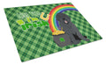 Black Newfoundland St. Patrick's Day Cutting Board Tempered Glass Kitchen Cutting Surface, Heat Resistant Chopping, Non-Slip Feet, Food Prep & Serving