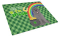 Grey Newfoundland St. Patrick's Day Cutting Board Tempered Glass Kitchen Cutting Surface, Heat Resistant Chopping, Non-Slip Feet, Food Prep & Serving