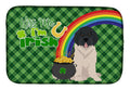 Landseer Newfoundland St. Patrick's Day Dish Drying Mat Absorbent Dish Drying Mat Pad for Kitchen Counter Dish Drainer Mat for Countertop, 14 x 21", Multicolor