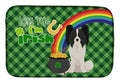 Black and White Papillon St. Patrick's Day Dish Drying Mat Absorbent Dish Drying Mat Pad for Kitchen Counter Dish Drainer Mat for Countertop, 14 x 21", Multicolor