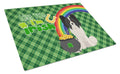 Black and White Papillon St. Patrick's Day Cutting Board Tempered Glass Kitchen Cutting Surface, Heat Resistant Chopping, Non-Slip Feet, Food Prep & Serving