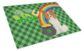 Red and White Papillon St. Patrick's Day Cutting Board Tempered Glass Kitchen Cutting Surface, Heat Resistant Chopping, Non-Slip Feet, Food Prep & Serving