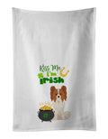 Red and White Papillon St. Patrick's Day Kitchen Towel Set of 2 White Dish Towels Decorative Bathroom Hand towel for Hand, Face, Hair, Yoga, Tea, Dishcloth, 19 X 28", White