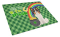 Tricolor Papillon St. Patrick's Day Cutting Board Tempered Glass Kitchen Cutting Surface, Heat Resistant Chopping, Non-Slip Feet, Food Prep & Serving